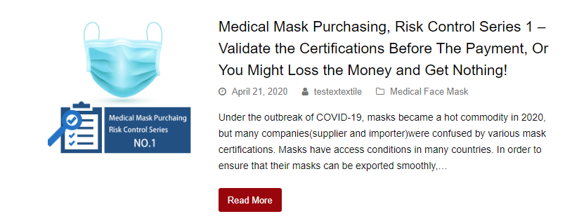 Medical Mask Risk Control No1