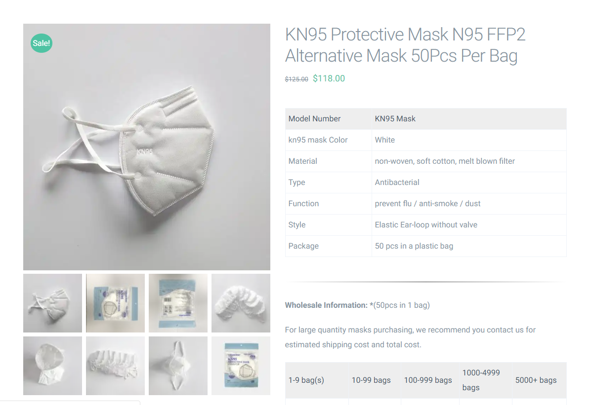 Alternativas N95 enmascaran compras en línea